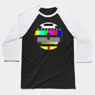 Retro TV Test Card Glitched No Signal Baseball T-Shirt